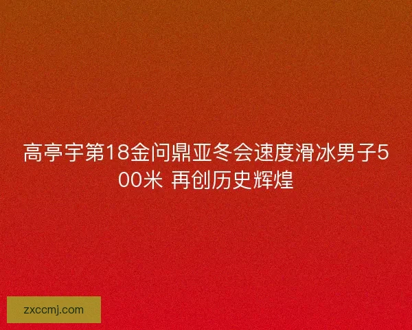 高亭宇第18金问鼎亚冬会速度滑冰男子500米 再创历史辉煌