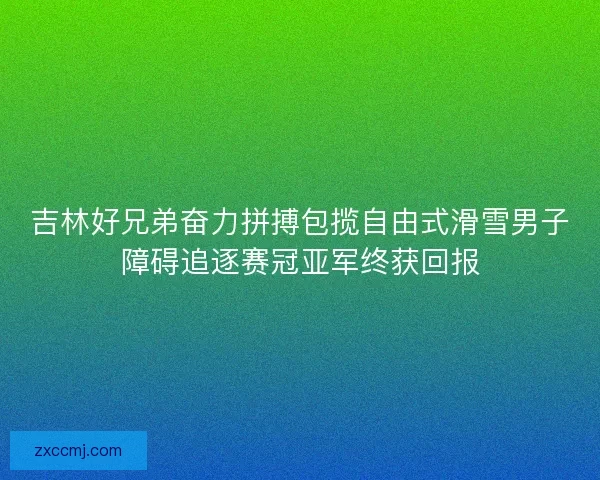 吉林好兄弟奋力拼搏包揽自由式滑雪男子障碍追逐赛冠亚军终获回报