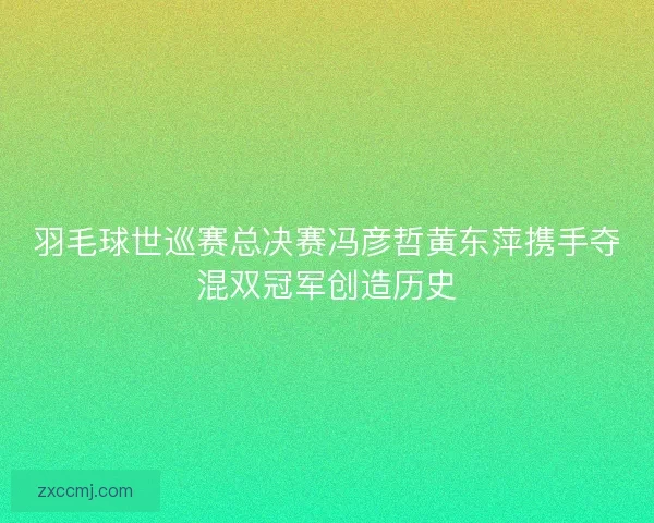 羽毛球世巡赛总决赛冯彦哲黄东萍携手夺混双冠军创造历史